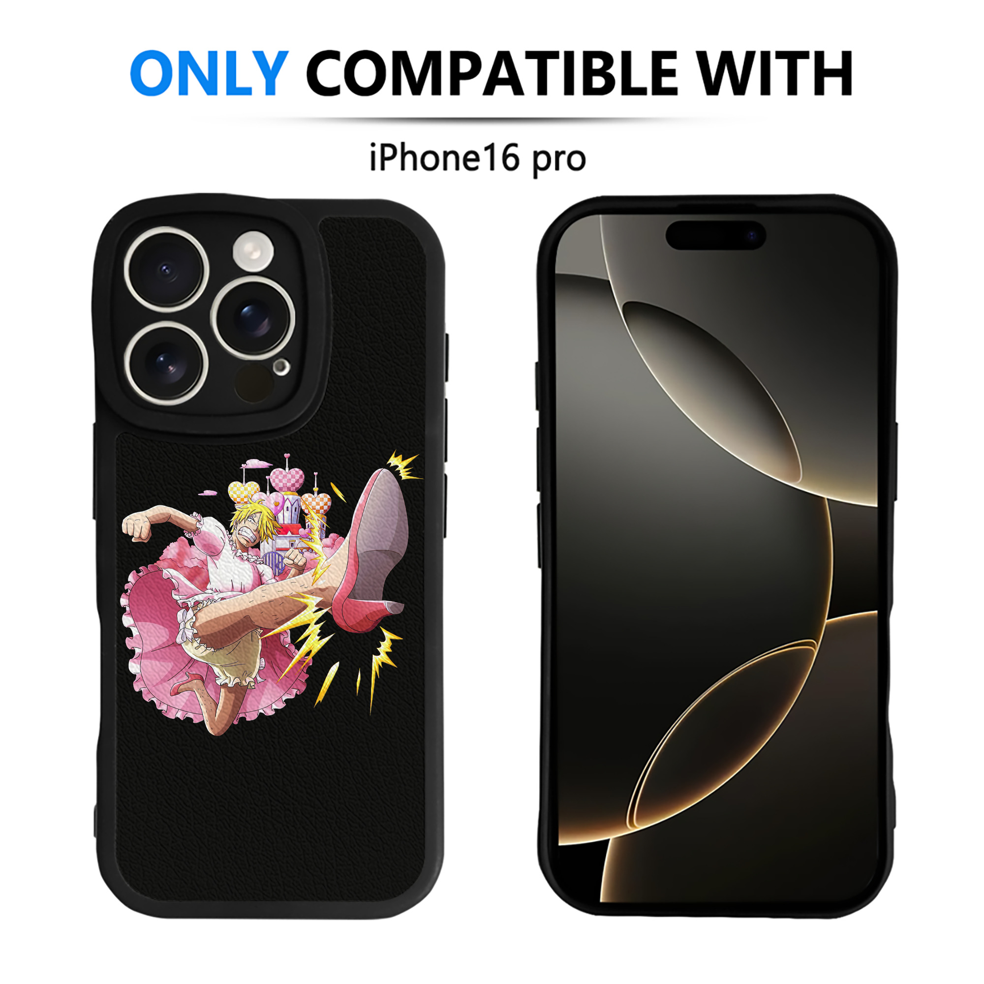 （画像用） ワンピース サンジ ONE PIECE Sanji 【iPhone 16シリーズ対応】シリコンスマホケース（レザー調） 材質：シリコン